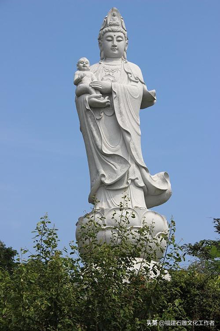 厦门万石植物园太平岩寺石雕送子观音_石雕滴水观音杨柳观音送子观音形象_惠安石雕佛像
