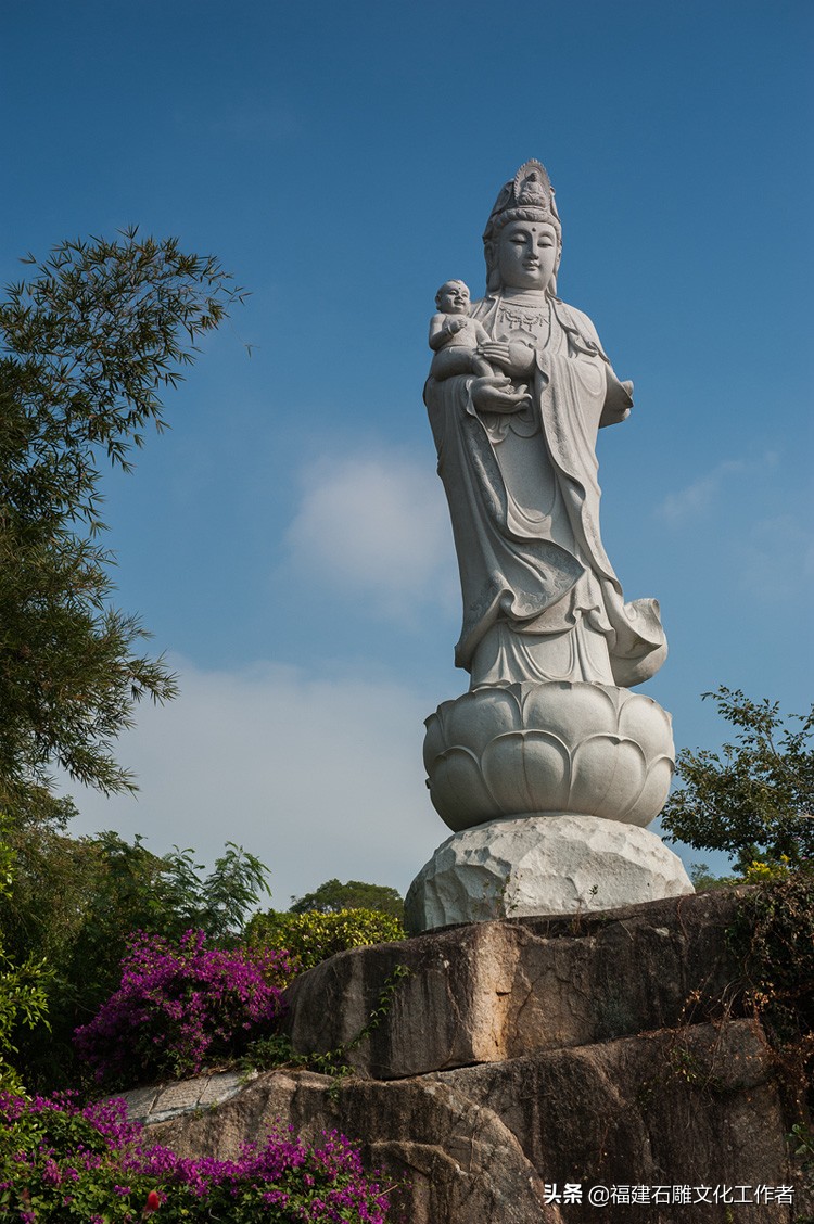 厦门万石植物园太平岩寺石雕送子观音_惠安石雕佛像_石雕滴水观音杨柳观音送子观音形象