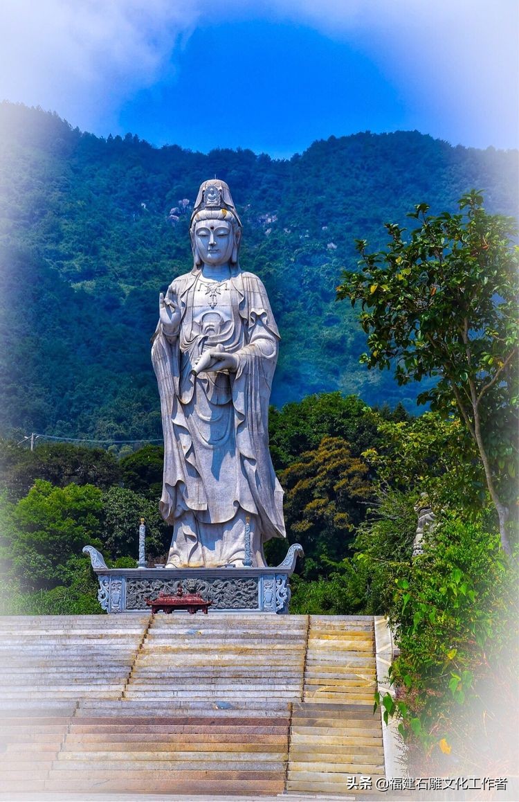 惠安石雕佛像_花岗岩石雕观音像_户外大型石雕观音菩萨像